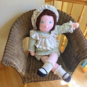 Handmade, Large, Crocheted Doll, 36” tall, 17” wide